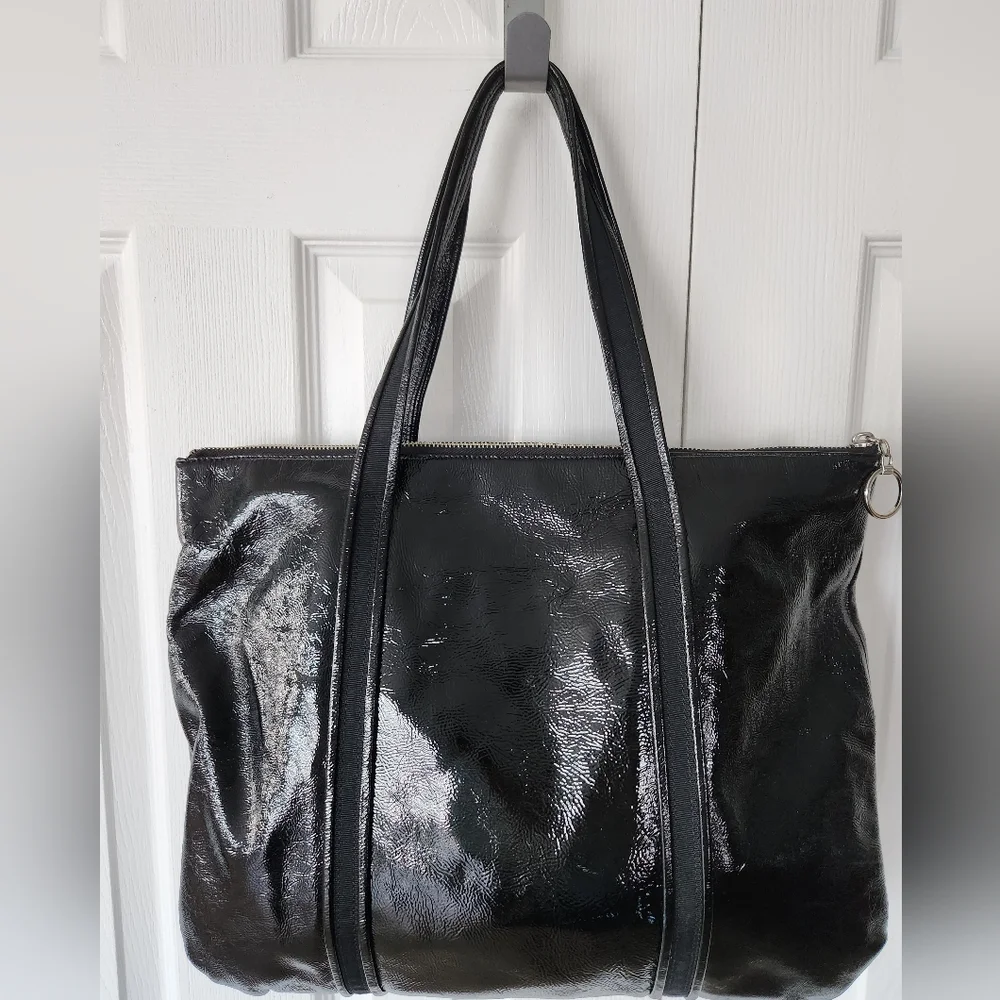 Coach Poppy Black Patent Leather Tote 13836 Y2k